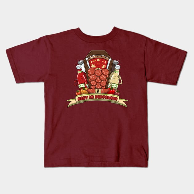 Rest In Pepperoni Kids T-Shirt by Coppi